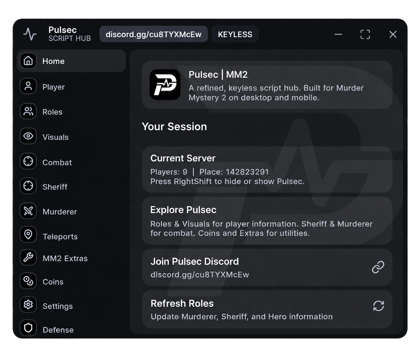 Pulsec Hub interface preview